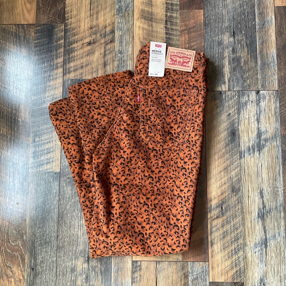 Levi's Women's Orange Leopard Print Jeans